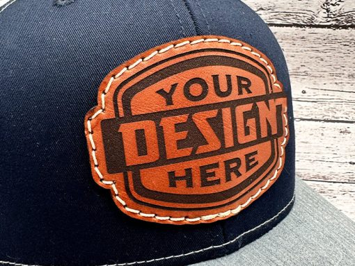 Men's Custom Leather Patch Hat - Your Logo or Design